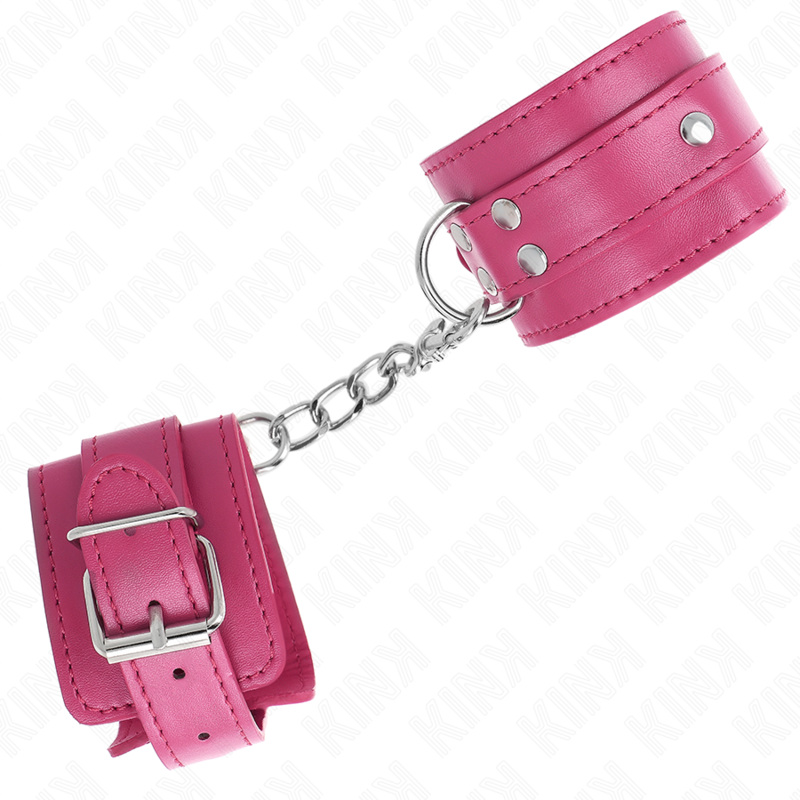 KINK - 3 D-RING POLSBANDEN VERSTELBAAR ROZE 17,5-25 CM X 6 CM