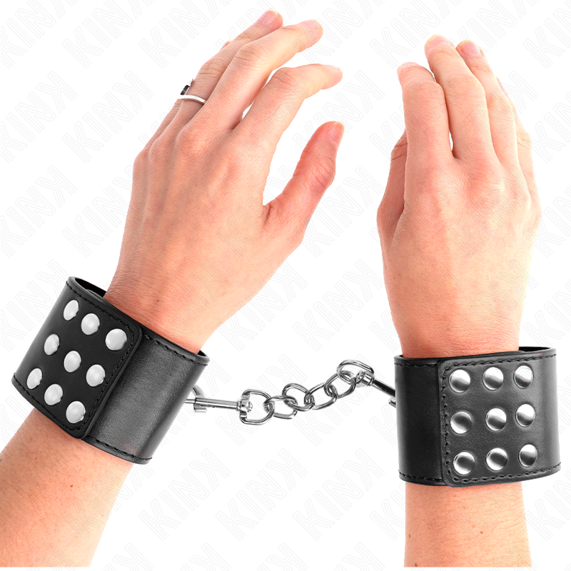 KINK - HANDBOEIEN MET KLIKSLUITING ZWART VERSTELBAAR 19-24 CM X 5,5 CM
