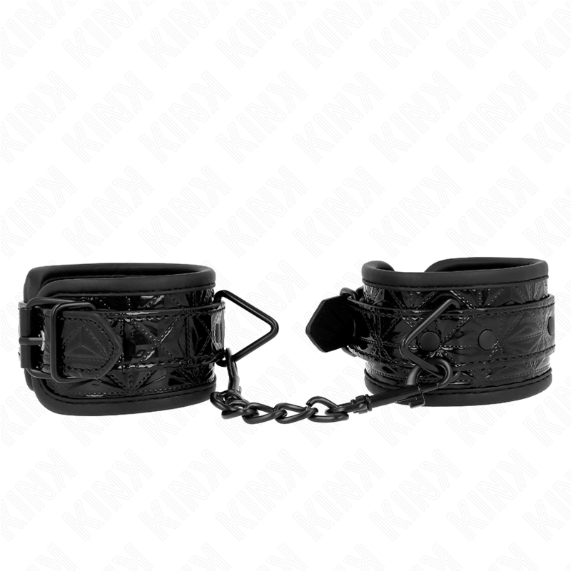 KINK - DIAMANTPATROON POLSBANDJES ZWART VERSTELBAAR 17-26 CM X 5.5 CM