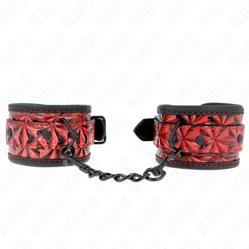 KINK - DIAMANTPATROON POLSBANDEN DONKERROOD VERSTELBAAR 17-26 CM X 5.5 CM
