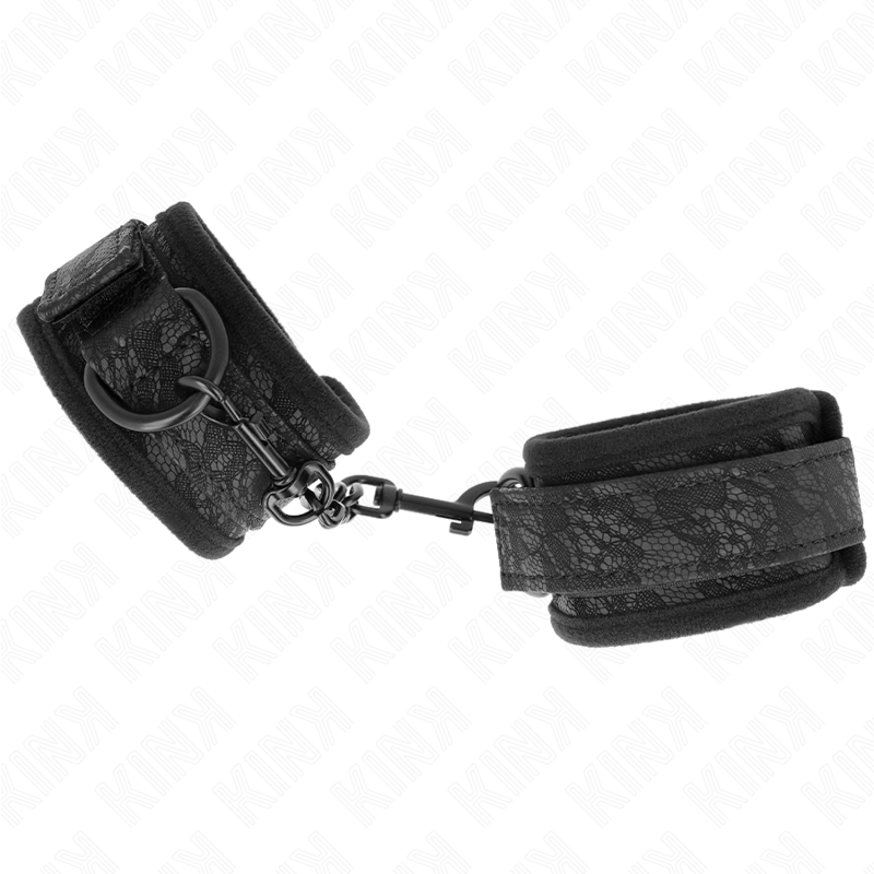 KINK - DONKERE KANTEN POLSBANDEN NEOPREEN VERSTELBAAR ZWART 20-29 CM X 5 CM