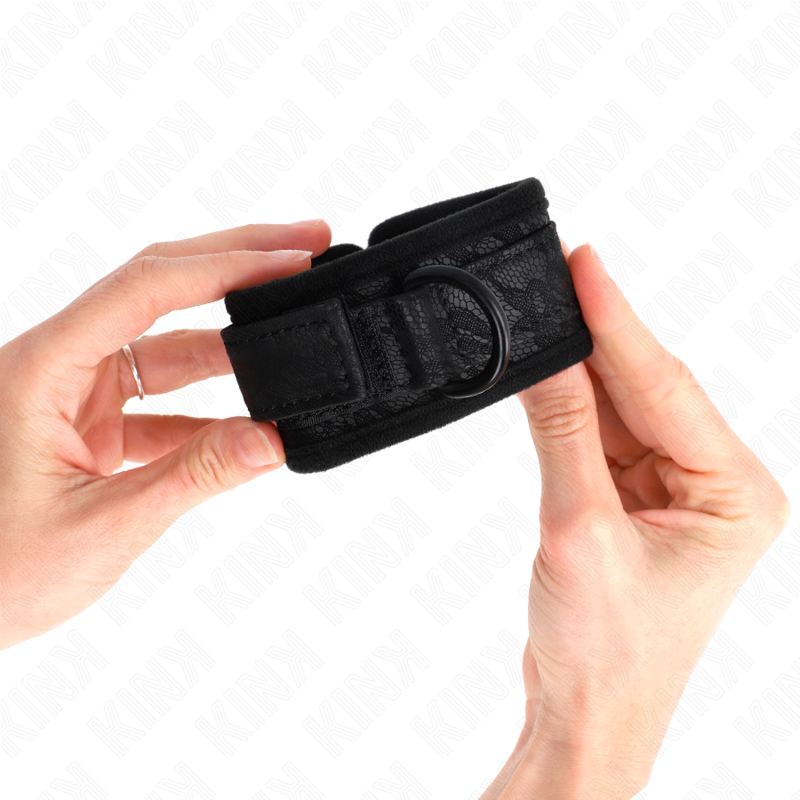 KINK - DONKERE KANTEN POLSBANDEN NEOPREEN VERSTELBAAR ZWART 20-29 CM X 5 CM