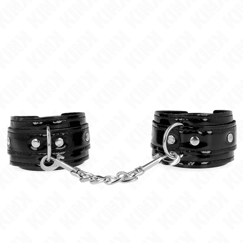 KINK - GLANZEND NEOPREEN POLSBANDEN VERSTELBAAR 17-24 CM X 4,5 CM