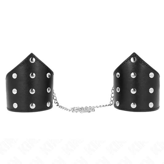 KINK - ZWARTE POLSBANDJES IN POINT-STIJL MET KETTING, VERSTELBAAR 17-23 CM X 8,5 CM