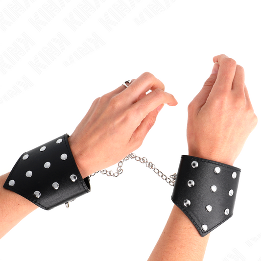 KINK - ZWARTE POLSBANDJES IN POINT-STIJL MET KETTING, VERSTELBAAR 17-23 CM X 8,5 CM
