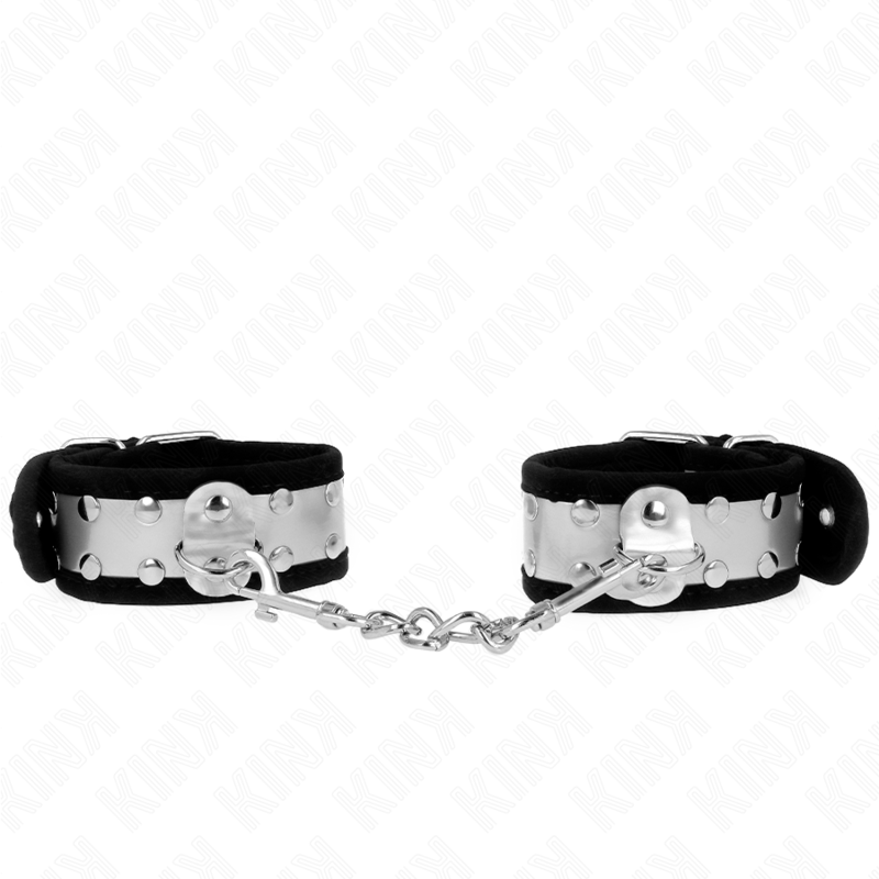 KINK - DUNNE POLSBANDJES ZWART / ZILVER 30 X 4 CM