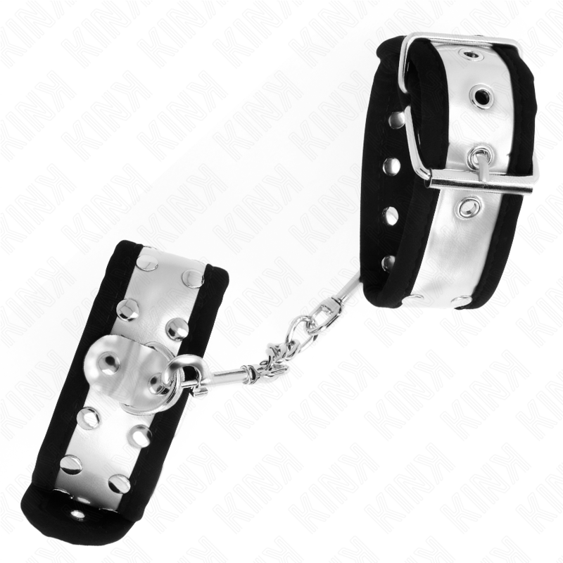 KINK - DUNNE POLSBANDJES ZWART / ZILVER 30 X 4 CM