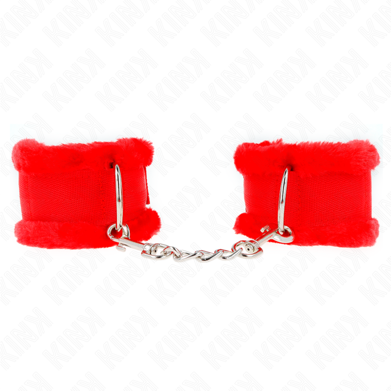 KINK - HARIGE GEVOERDE POLSBANDEN ROOD VERSTELBAAR 17-31 CM X 7 CM