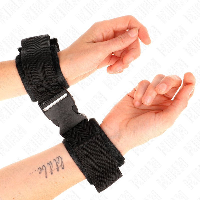 KINK - NYLON SLUITBAND POLSBANDEN ROOD-ZWART MODEL 1 VERSTELBAAR 25-35 CM X 6 CM