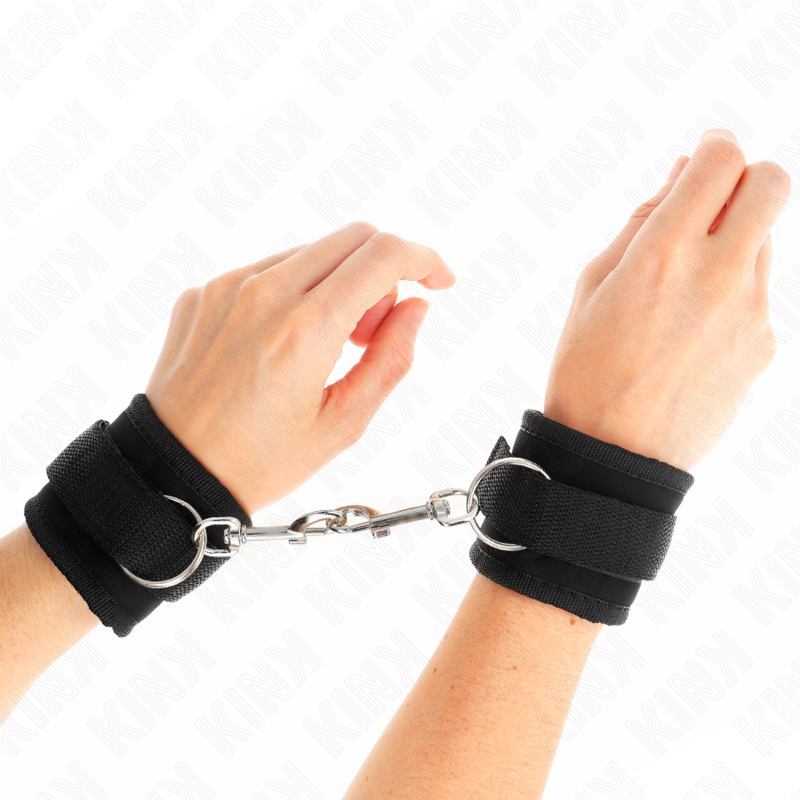 KINK - NYLON BIND SLUITING KLITTENBAND POLSBANDEN ZWART MODEL 2 VERSTELBAAR 18-35 CM X 6 CM