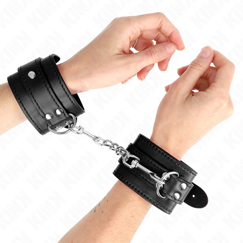 KINK - EENVOUDIGE POLSBANDEN ZWART VERSTELBAAR 20-23 CM X 5.5 CM