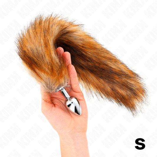 KINK - AALPLUG GROOTTE S 7 X 3 CM MET SYNTHETISCHE STAART 40 CM BRUIN