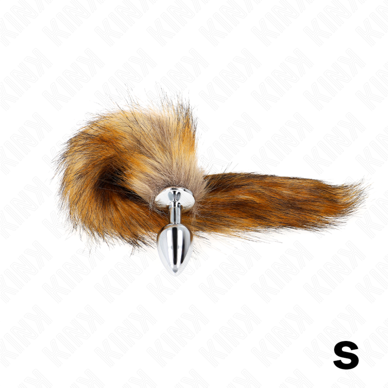 KINK - AALPLUG GROOTTE S 7 X 3 CM MET SYNTHETISCHE STAART 40 CM BRUIN
