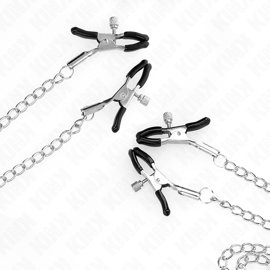 KINK - 4 NIPPEL- EN CLITKLEMMEN VERSTELBAAR ZILVER