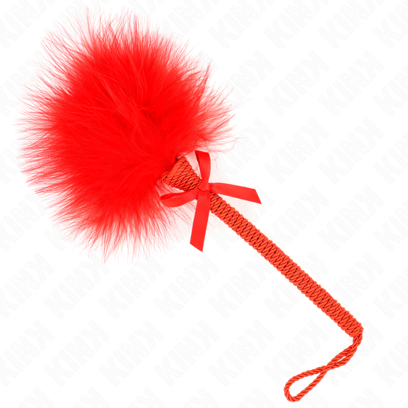 KINK - NYLON TOUWEN ZWEEP MET PRIKKELVEER EN RODE STRIK 25 CM