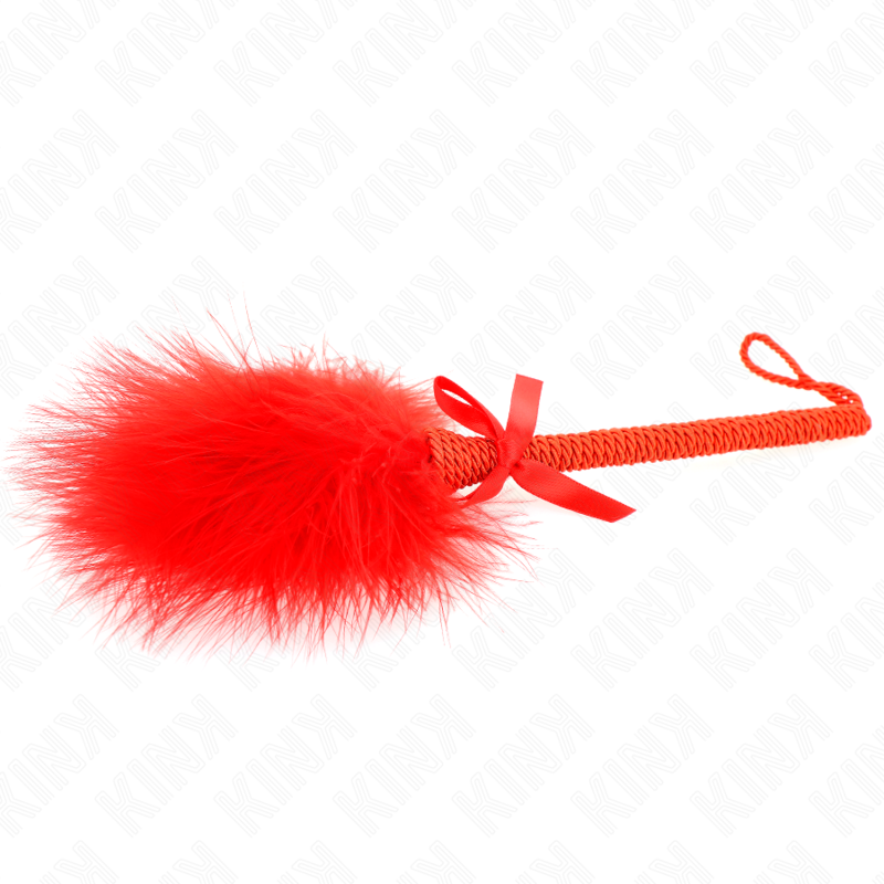 KINK - NYLON TOUWEN ZWEEP MET PRIKKELVEER EN RODE STRIK 25 CM
