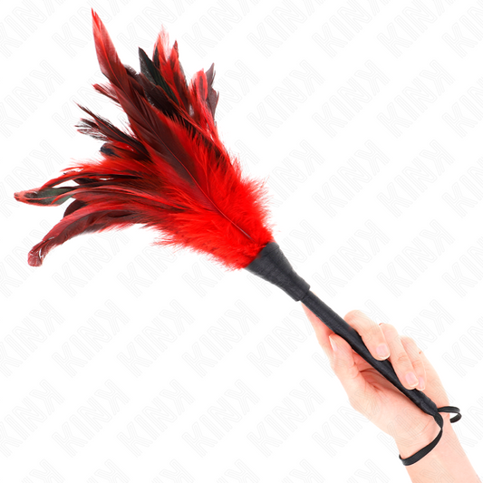 KINK - RODE DIENSTMEISJES HOORNVORMIGE KILDELIGE KIPPENVEREN 36 CM