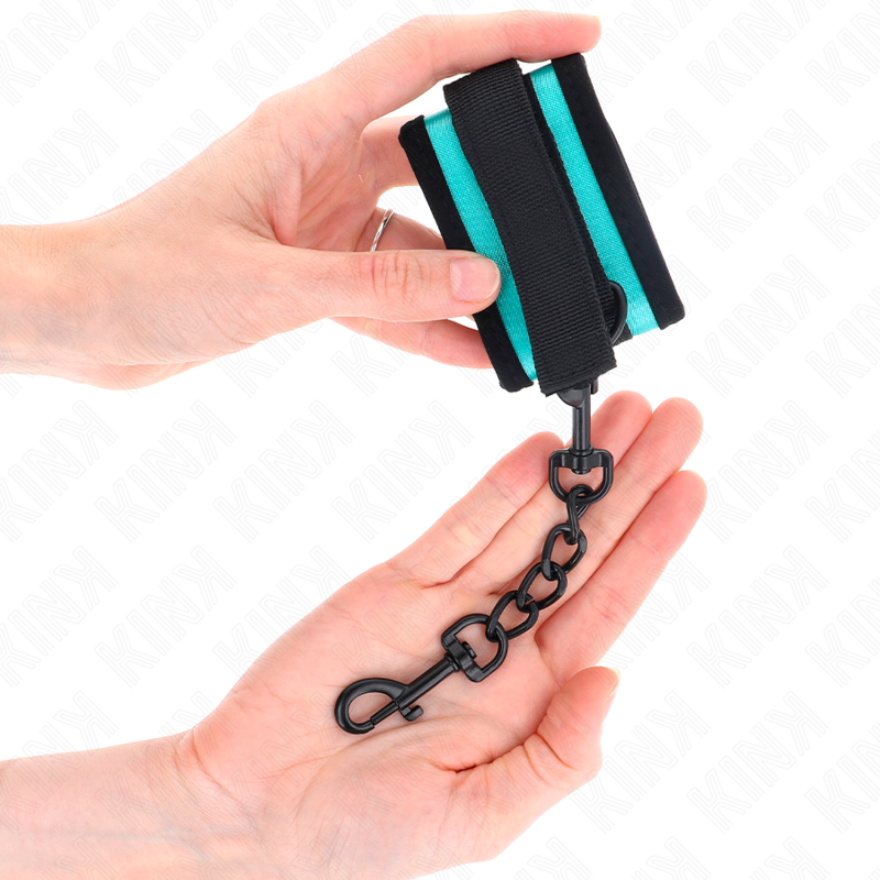 KINK - KLITTENBAND NYLON HANDBOEIEN ZWART-BLAUW VERSTELBAAR 18-32 CM X 5 CM