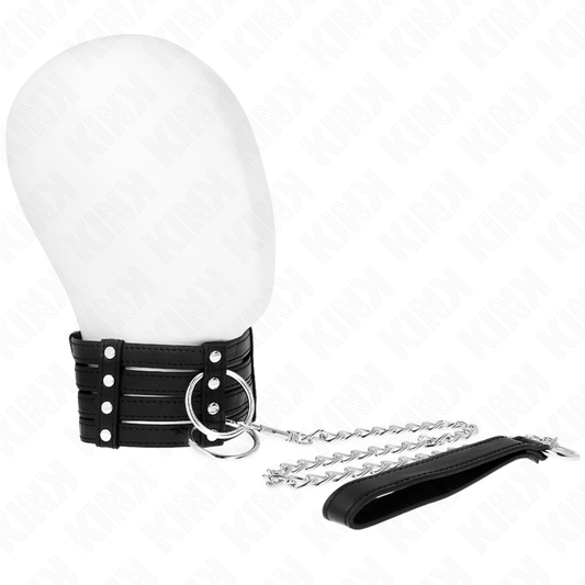 KINK - HALSBAND MET RIEM 65 CM SUB STIJL VERSTELBAAR 35-51 CM X 7 CM