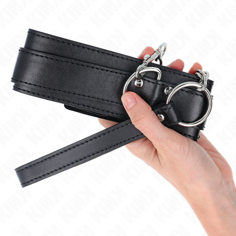 KINK - KETTING MET BAND 65 CM ZILVEREN GESPSLUITINGEN VERSTELBAAR 33-46 CM X 5.5 CM