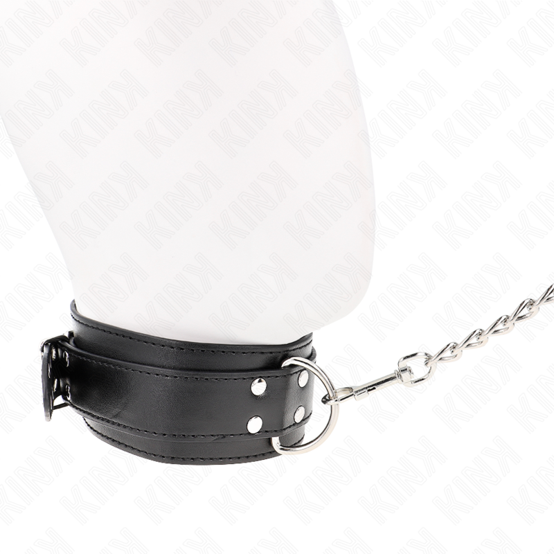 KINK - KETTING MET BAND 65 CM ZILVEREN GESPSLUITINGEN VERSTELBAAR 33-46 CM X 5.5 CM