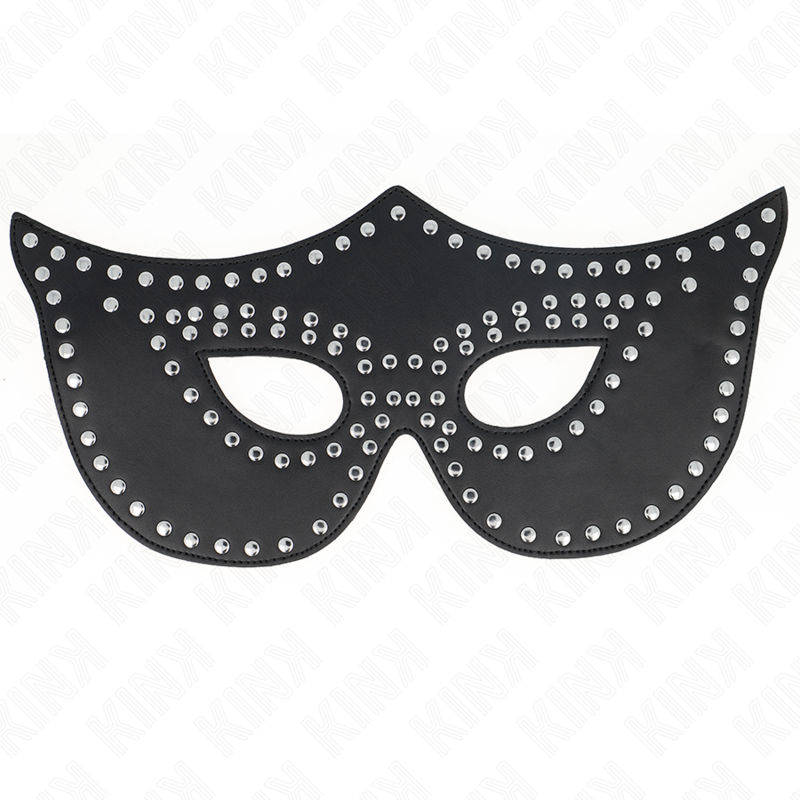 KINK - IMITATIELEDEREN MASKER MET KLINKNAGELS MODEL 2 30 x 12 CM
