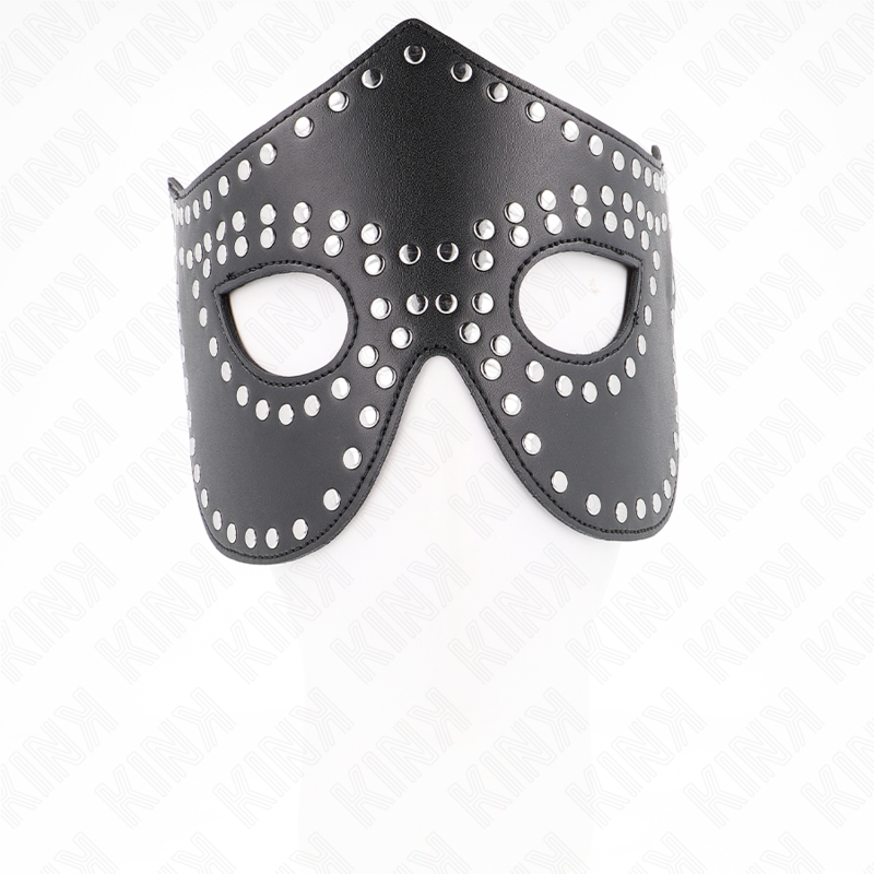 KINK - IMITATIELEDEREN MASKER MET KLINKNAGELS MODEL 2 30 x 12 CM