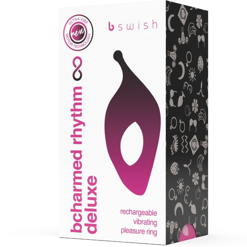 B SWISH - BCHARMED RHYTHM INFINITE DELUXE PENISRING 15 TRILLINGEN ZWART