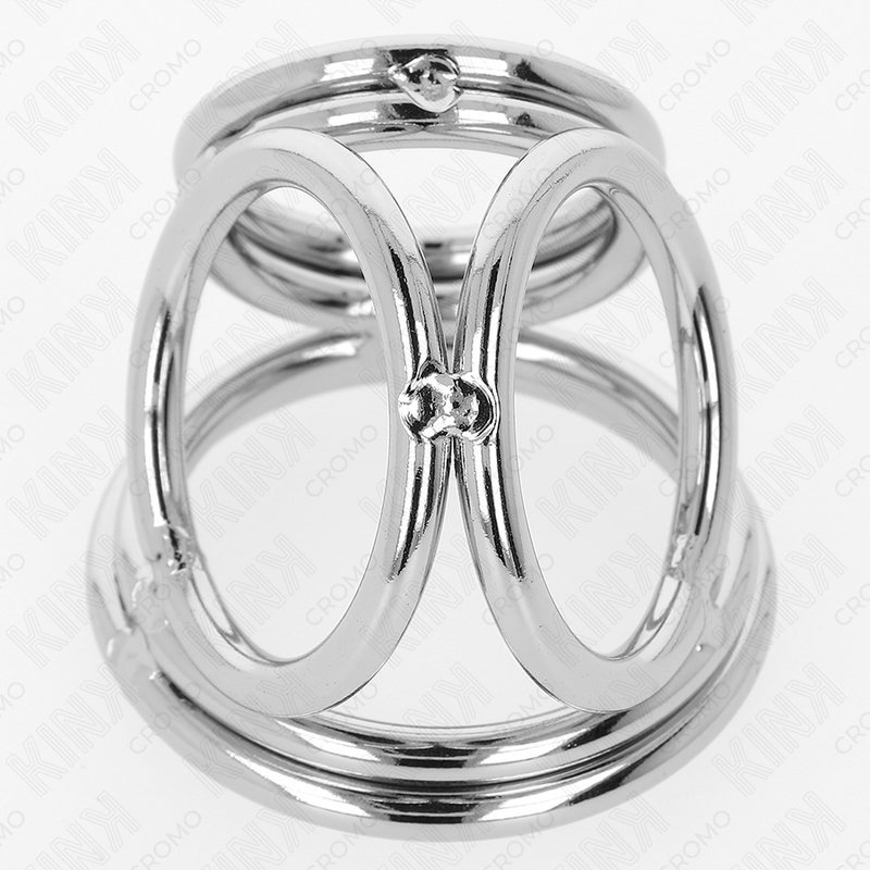 KINK - DRIEVOUDIGE CHROMEN METALEN PENISRING 3.8 CM TOT 5 CM MODEL 1