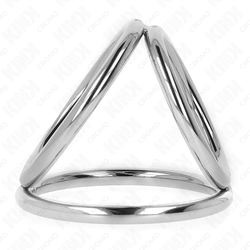 KINK - TRIPLE CHROME METALEN PENISRING 3.8 CM TOT 5 CM MODEL 2