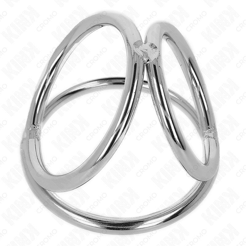 KINK - TRIPLE CHROME METALEN PENISRING 3.8 CM TOT 5 CM MODEL 2