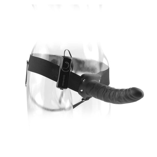 FETISH FANTASY SERIES - 19 CM TRILLENDE HOLLE STRAP-ON ZWART