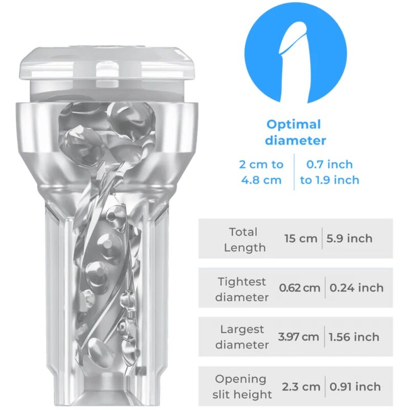 KIIROO - FEEL POCKET STROKER CRYSTAL BY KIIROO TRANSPARANT