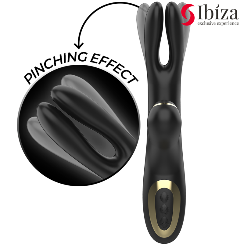IBIZA - DUBBELE VIBRATOR KLEMMEND ZWART