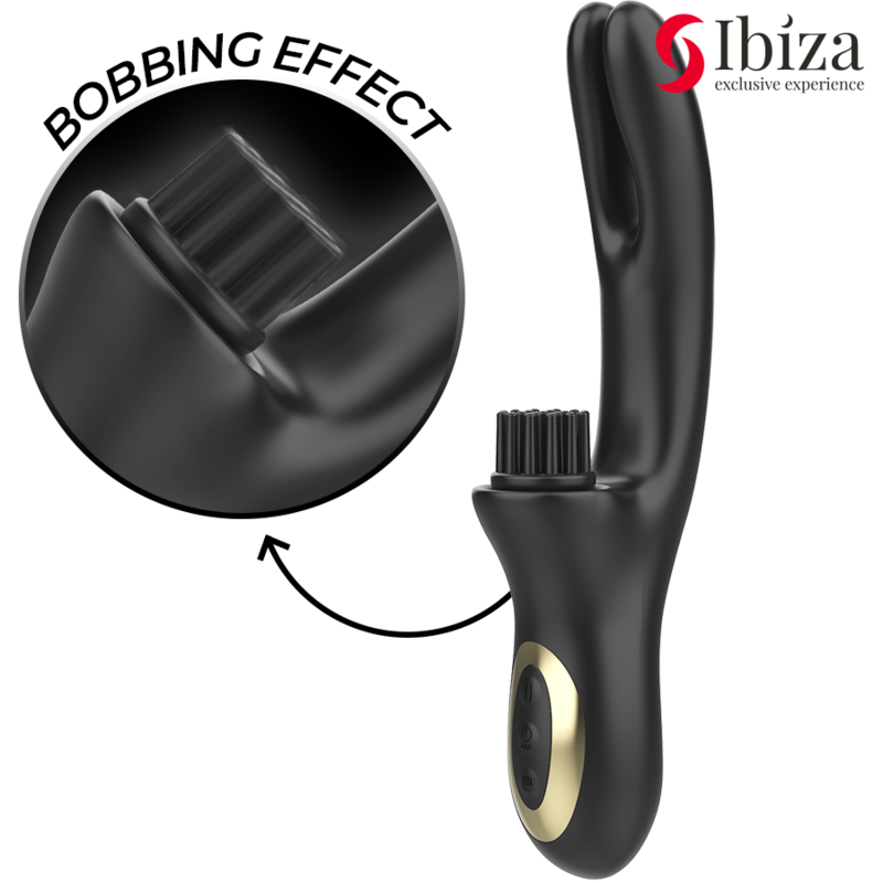 IBIZA - HI-TECH KONIJNENBORSTEL MULTI-CEL CLITORALE EN DUBBELE GOLF VIBRATOR