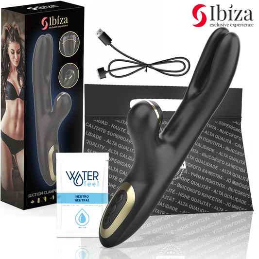IBIZA - DUBBELE VIBRATOR KLEMMEND ZWART