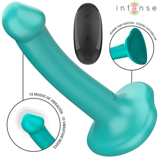 INTENSE - KATIE VIBRATOR MET ZUIGNAP 10 TRILLINGEN BLAUW AFSTANDSBEDIENING