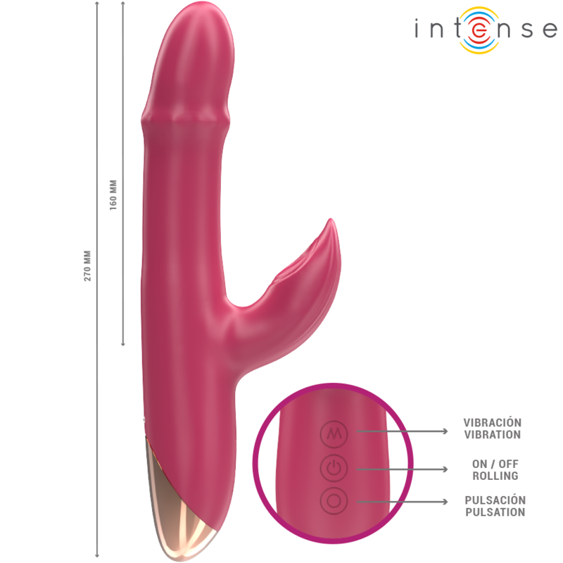 INTENSE - CHLOE MULTIFUNCTIONELE VIBRATOR 3 IN 1 ROOD