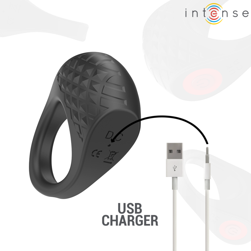 INTENSE - CLOVER VIBRATOR PENISRING 10 TRILLINGEN ZWART