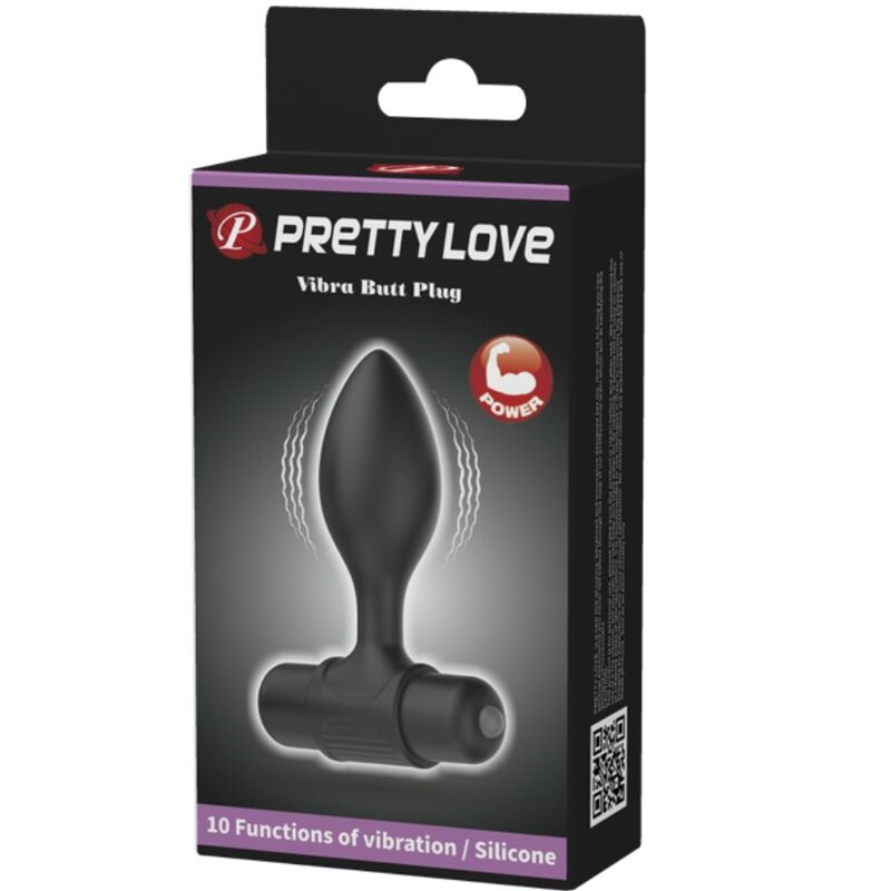 PRETTY LOVE - VIBRA BUTT 10 TRILLINGEN ANAALPLUG ZWART