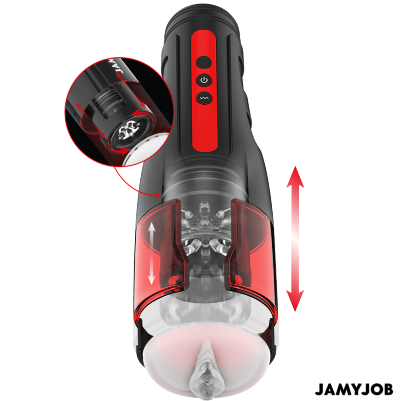 JAMYJOB - CYCLONE AUTOMATISCHE VAGINA-MASTURBATOR 10 ROTATIE- EN STOOTMODI