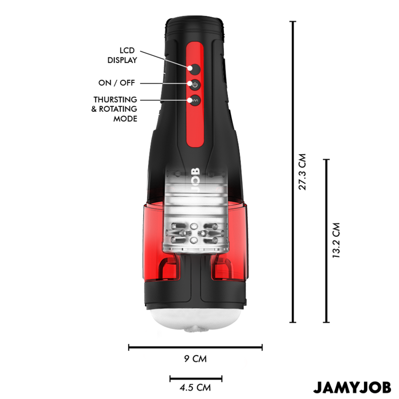 JAMYJOB - CYCLONE AUTOMATISCHE VAGINA-MASTURBATOR 10 ROTATIE- EN STOOTMODI