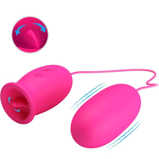 PRETTY LOVE - DAISY VIBREREND EI + CLITORISSTIMULERENDE TONG ROZE
