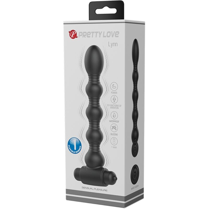 PRETTY LOVE - LYNN SILICONEN ANAALPLUG 10 TRILLINGEN ZWART