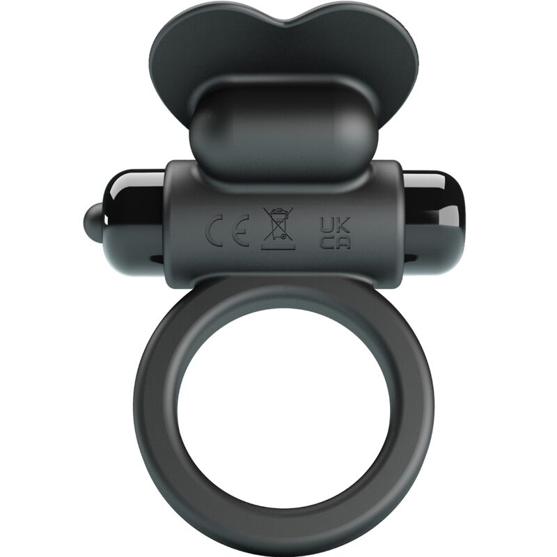 PRETTY LOVE - DEBONAIRE VIBRERENDE PENISRING MET CLITORISSTIMULATOR 10 TRILLINGEN ZWART