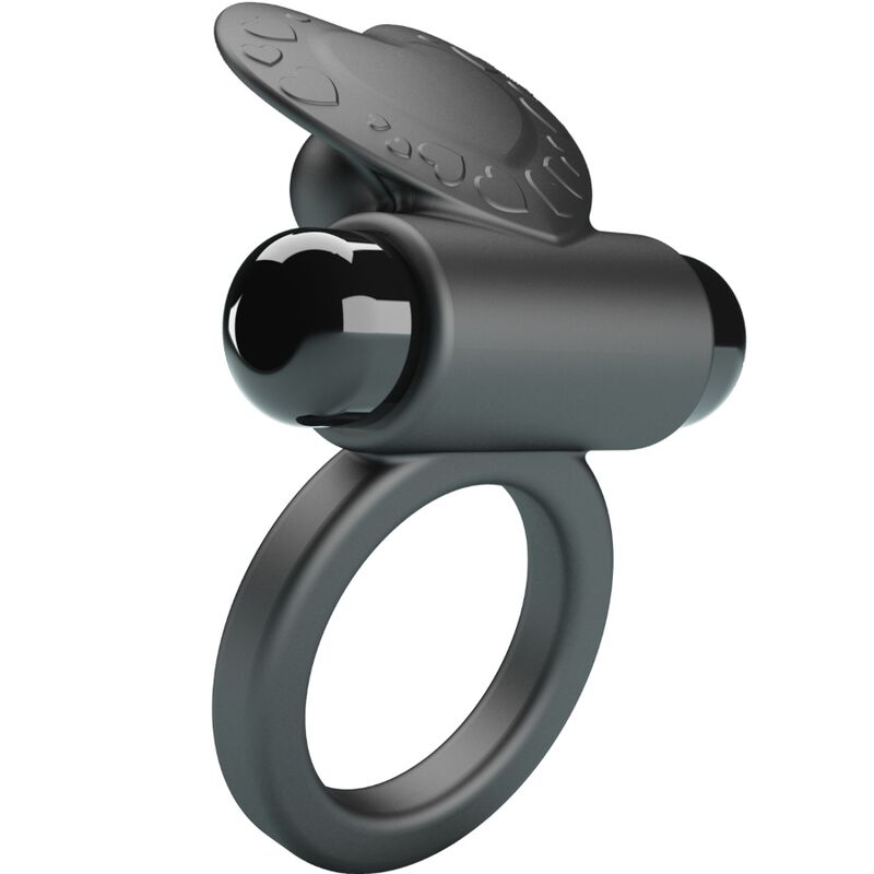 PRETTY LOVE - DEBONAIRE VIBRERENDE PENISRING MET CLITORISSTIMULATOR 10 TRILLINGEN ZWART