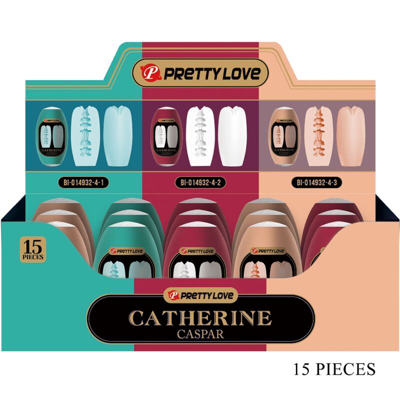 PRETTY LOVE - CASPAR PACK 15 VERSCHILLENDE MENSELIJKE MASTURBATOREN