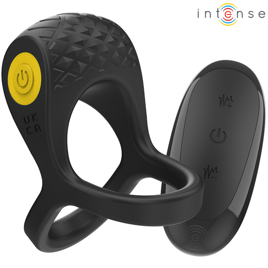 INTENSE - ALEX VIBRATOR DUBBELE PENISRING 10 TRILLINGEN ZWART