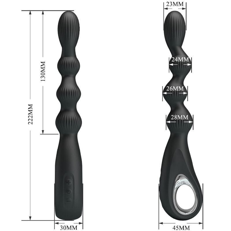 PRETTY LOVE - FEDERER ANAALVIBRATOR 12 TRILLINGEN ZWART