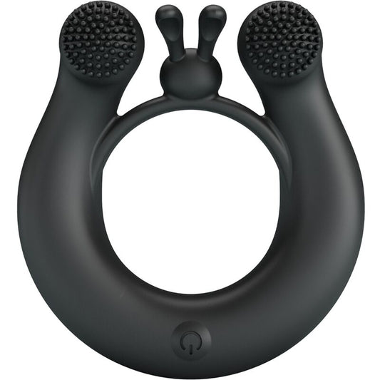 PRETTY LOVE - DAHLIA VIBRERENDE RING + CLITORISSTIMULATOR 12 TRILLINGEN ZWART
